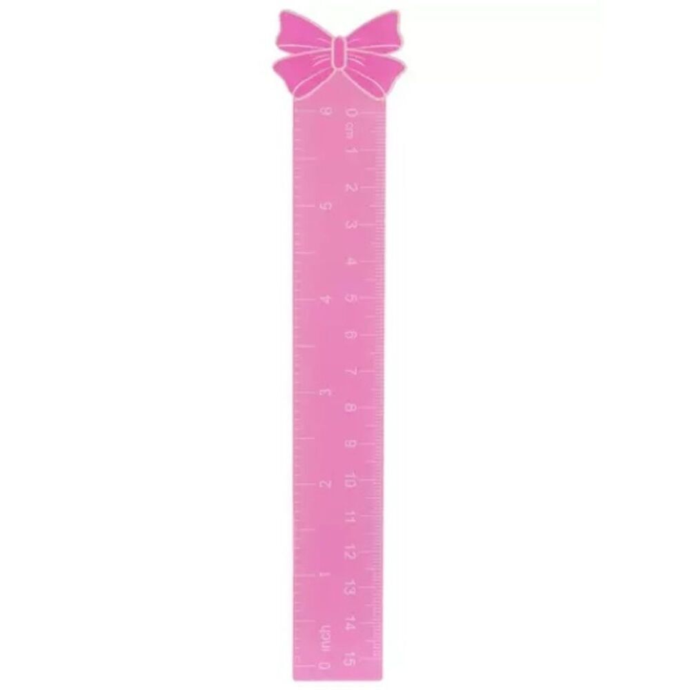 New Pink Bow Top Plastic Ruler